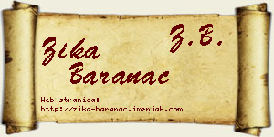 Žika Baranac vizit kartica